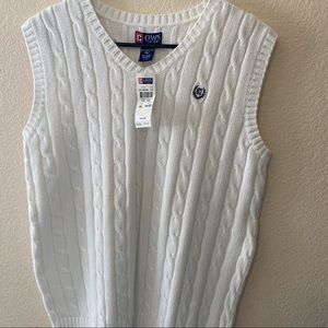 Chaps Boy’s White Sleeveless Sweater